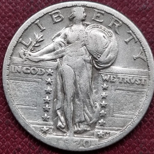 1920 S Standing Liberty Quarter 25c Better Grade VF ++ #69879