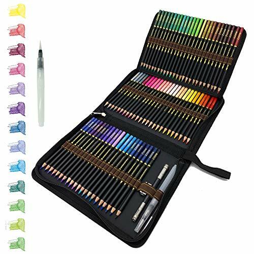 72 Lápices de Colores Acuarelables en estuche con cremallera, Fácil de a