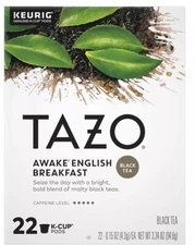 Tazo Awake Black Tea 22 Count Keurig K cups Box