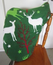 Horse Saddle Cover Green Reindeer Print Discontinued Colour 50% OFF - HALF PRICE