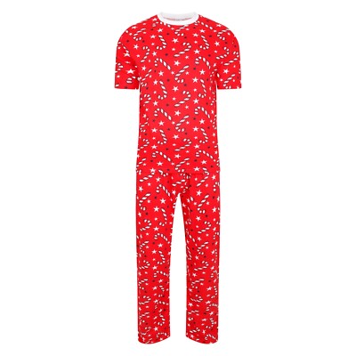 Mens Christmas Pyjamas Candy Cane XMAS Lounge Sleep Night Wear M