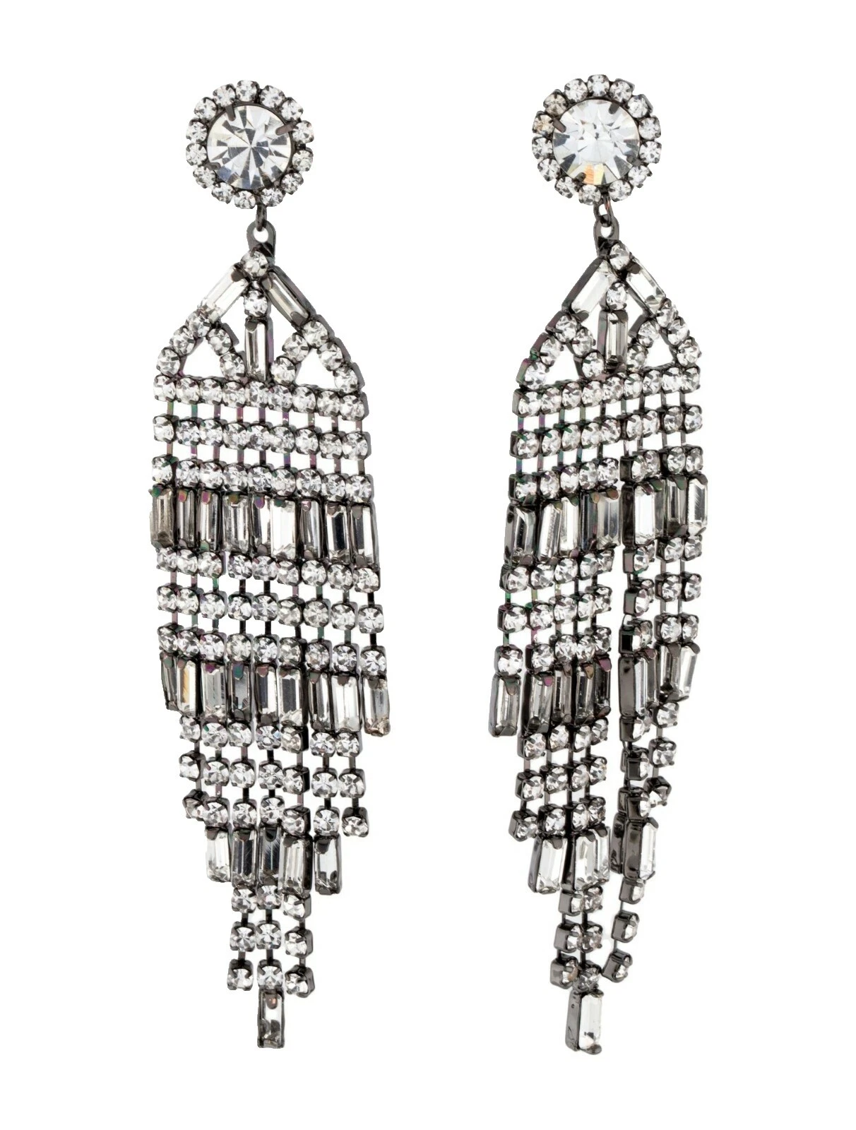 Kenneth Jay Lane Crystal Chandelier Fashion Earrings