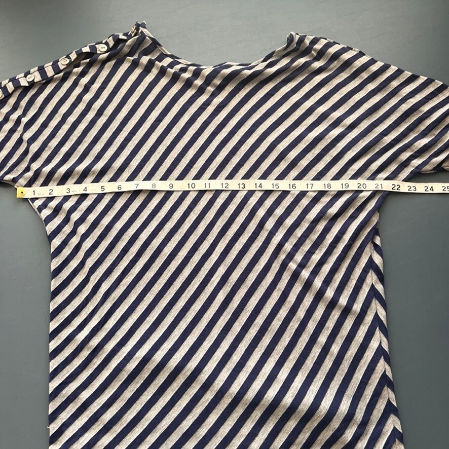 Paraphrase Diagonal Striped Top Button Sleeve Det… - image 8