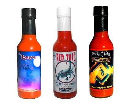 Reaper Hot Sauce Gift Set Reaper Scorpion Ghost World's Hottest Wicked Tickle