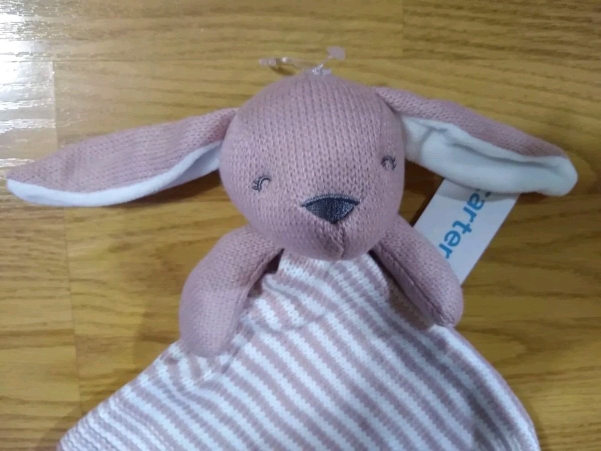 Carter's Knit Rabbit Baby Security Blanket Bunny Pink Infant