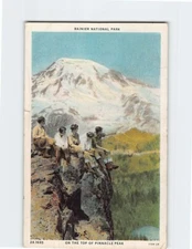 Postcard Rainier National Park On The Top Of Pinnacle Peak Washington USA