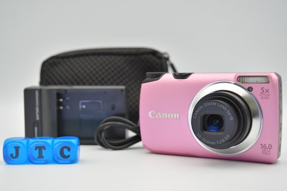 CANON キャノン PowerShot A3300 IS pink ピンク Canon PowerShot A3300 IS Pink 16.0MP 5x Zoom Compact Digital