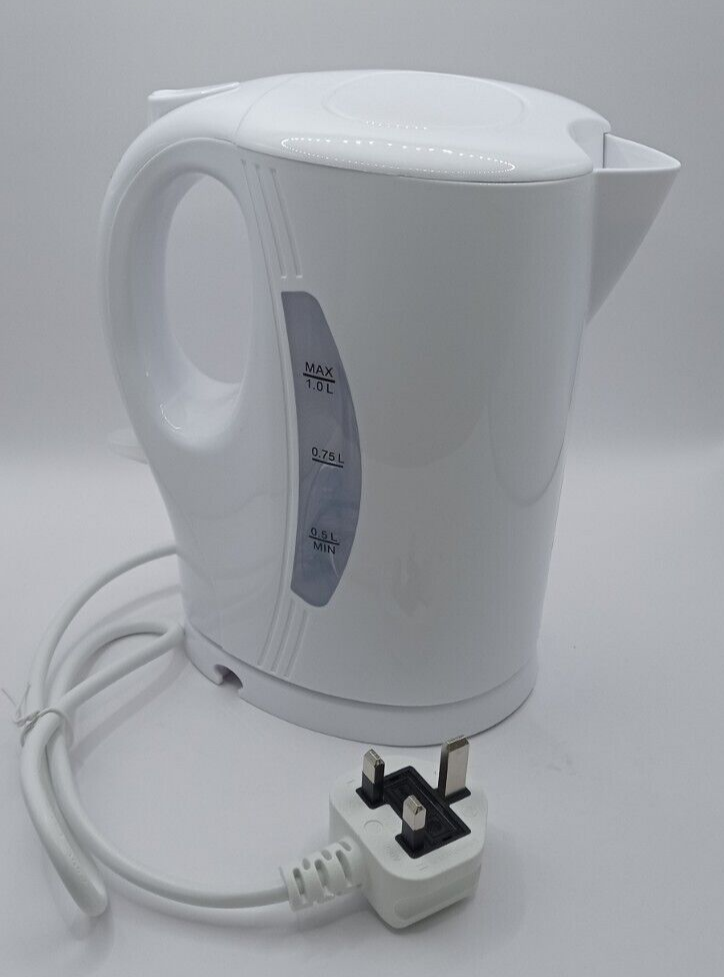 Low Watt 1 Litre White Kettle 1000W Swiss Luxx Caravan Motorhome Campervan 5081