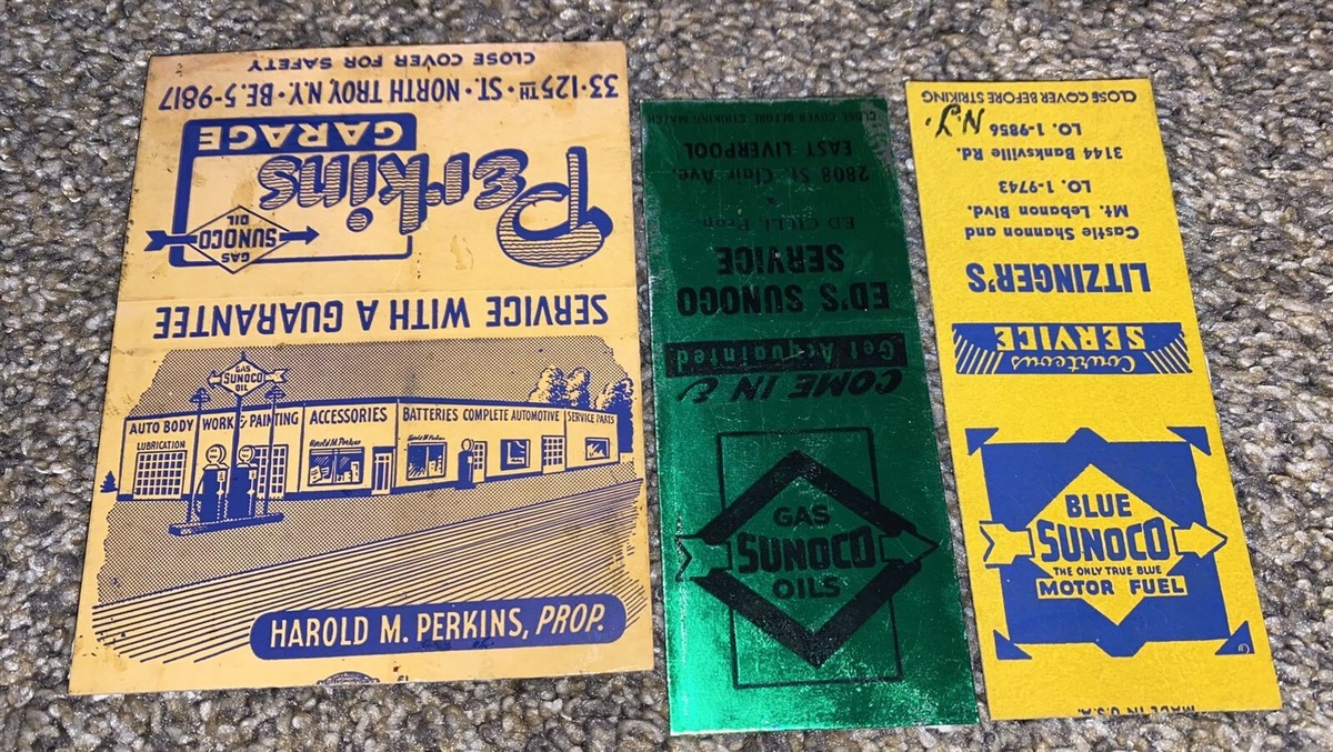 コレクション Vintage Oil Gas Advertising Matchbooks 6 different Vintage Sunoco Gas Oil Petroleum Advertising