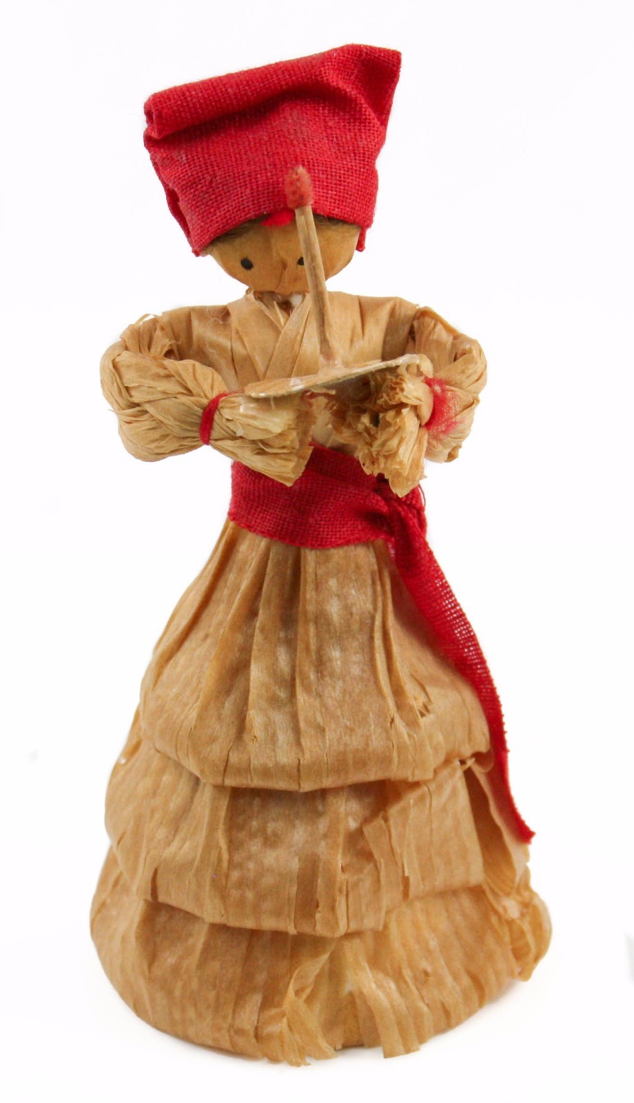 Corn Husk Woman Christmas Ornament Handmade Holiday Tree Decoration