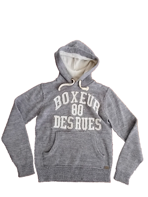 Felpa uomo Boxeur Des Rues aperta zip con stampa logo fronte retro