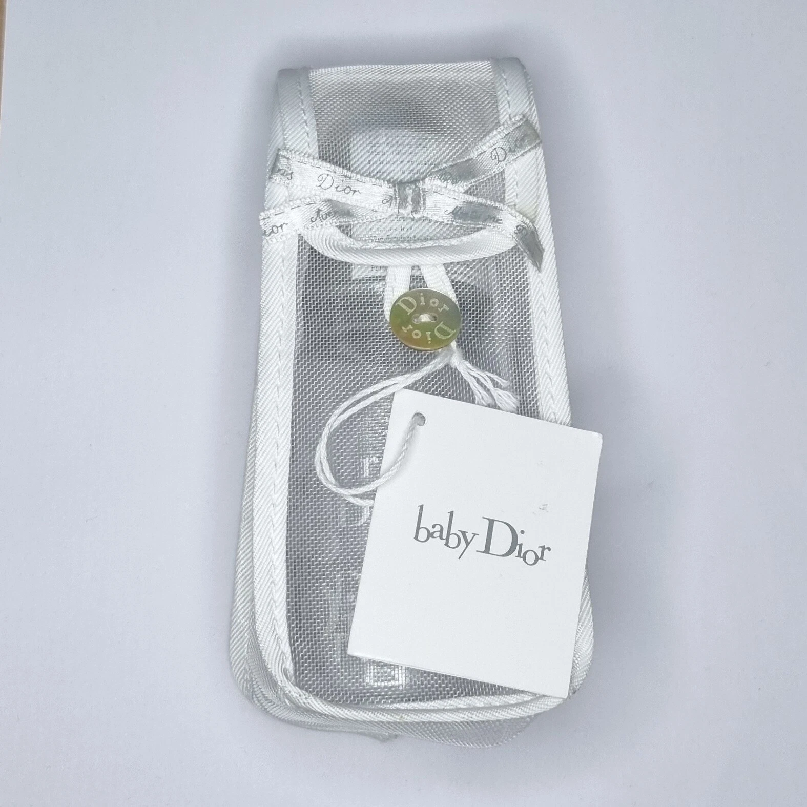 NEW SEALED BABY DIOR SILVER GREY UNISEX SMALL 130ML FEEDING BOTTLE WITH CASE