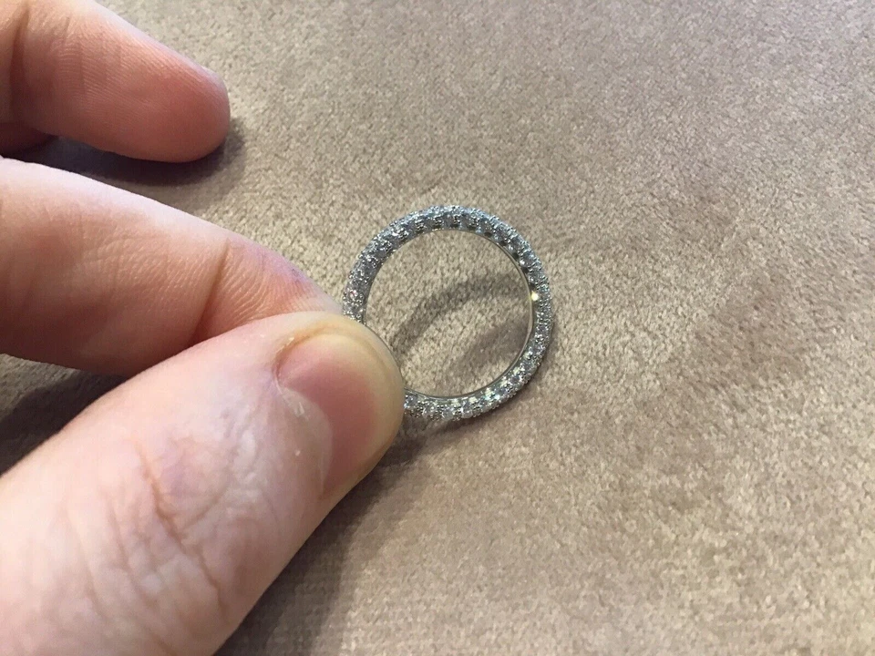 Brillante Bianco Zircone Cubico Pietra Donna Anello 925 Argento Misura 7 US - Immagine 4 di 4