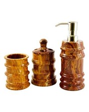 Multi-Brown Onyx 3-Piece Bathroom Accessory Set