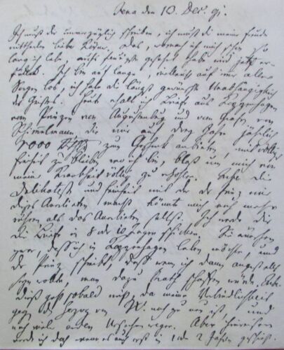 1891 Brief Schillers an Körner vom 10. Dez. 1791, 3 Seiten - alter Druck print - Picture 1 of 4
