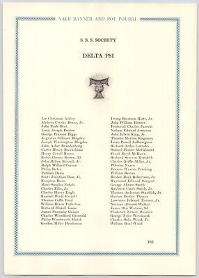 #ad #ad 1929 Yale Banner amp; Pot Pourri ORIGINAL PAGE SSS Delta Psi Member List $16.24