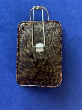 Vintage Mid-Century Celluloid Travel Folding Shaving Mirror with Stand Soap Dish