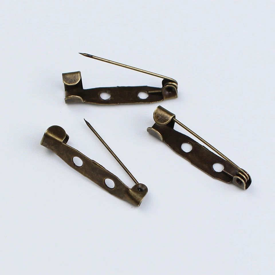 50pcs 15 20 25 30 35mm Brooch Base Pins Safety Pins Brooch Settings Blank Base - Image 3 of 4