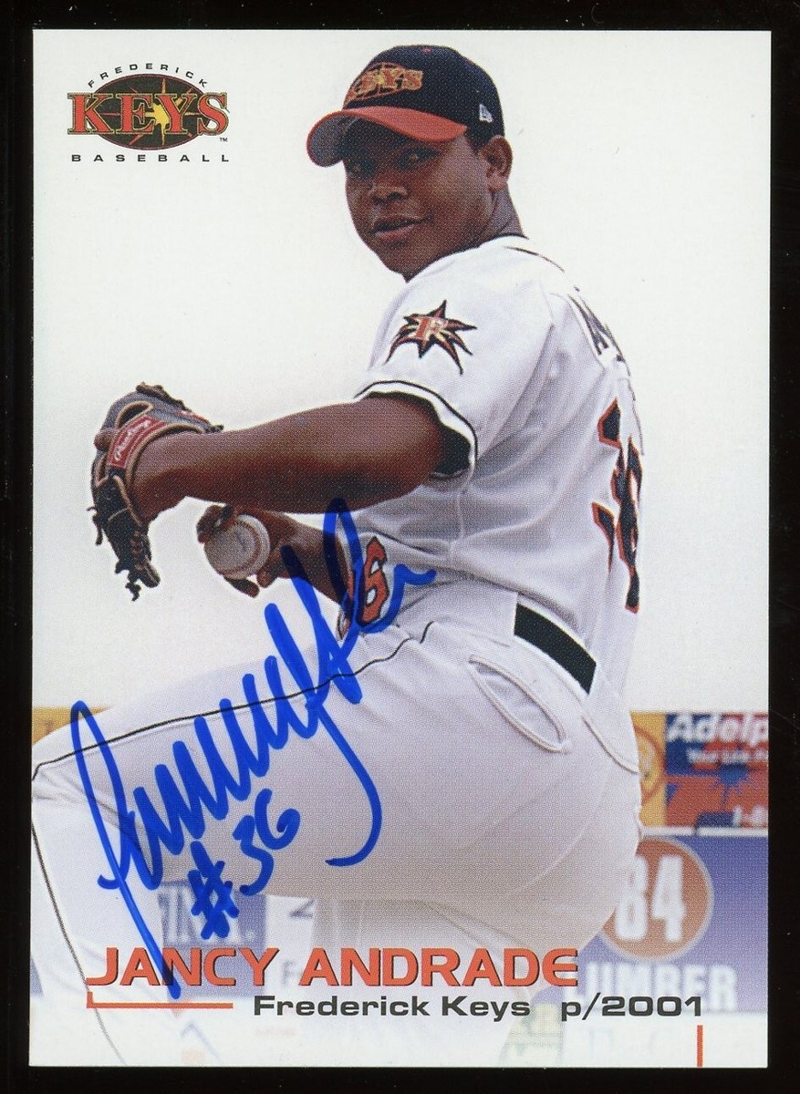 2001 Frederick Keys JANCY ANDRADE Signed Card autograph AUTO