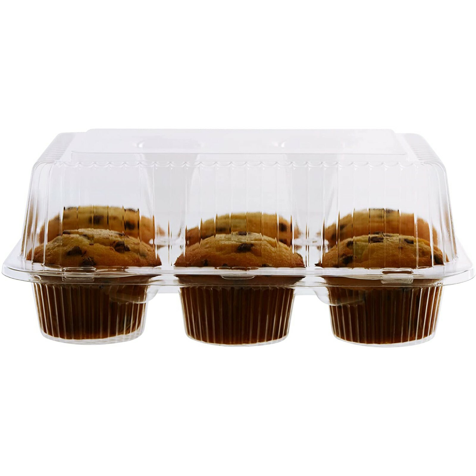 Clear Plastic 6 Compartment Muffin Containers Disposable Clear