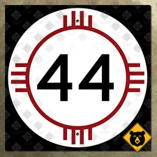 New Mexico State Road 44 zia highway route marker sign 1962 Bernalillo 16x16