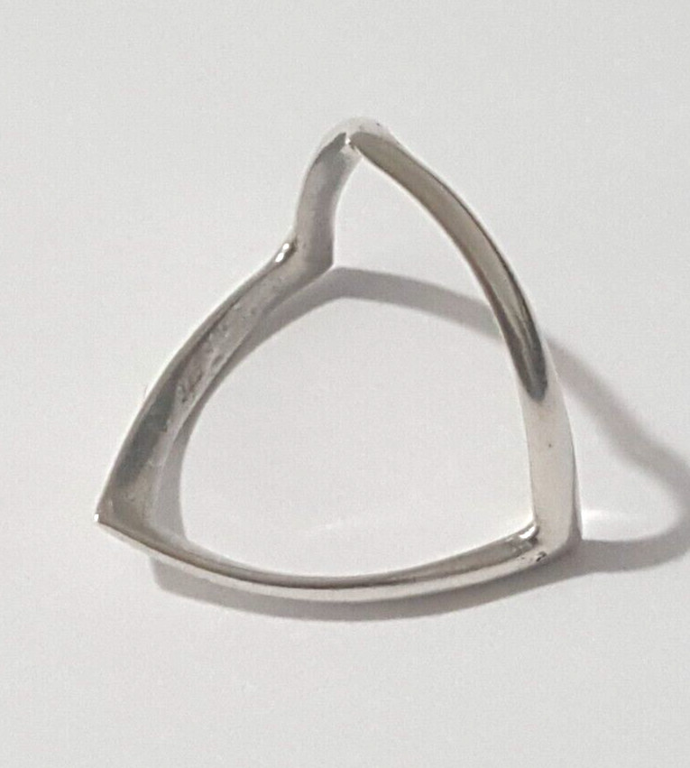 Fabulous Solid Double Wishbone Ring 925 Silver Si… - image 21