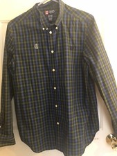 CHAPS Plaid Blue And Green Boys Dress Shirt XL Long Sleeve SZ 18-20 NWT