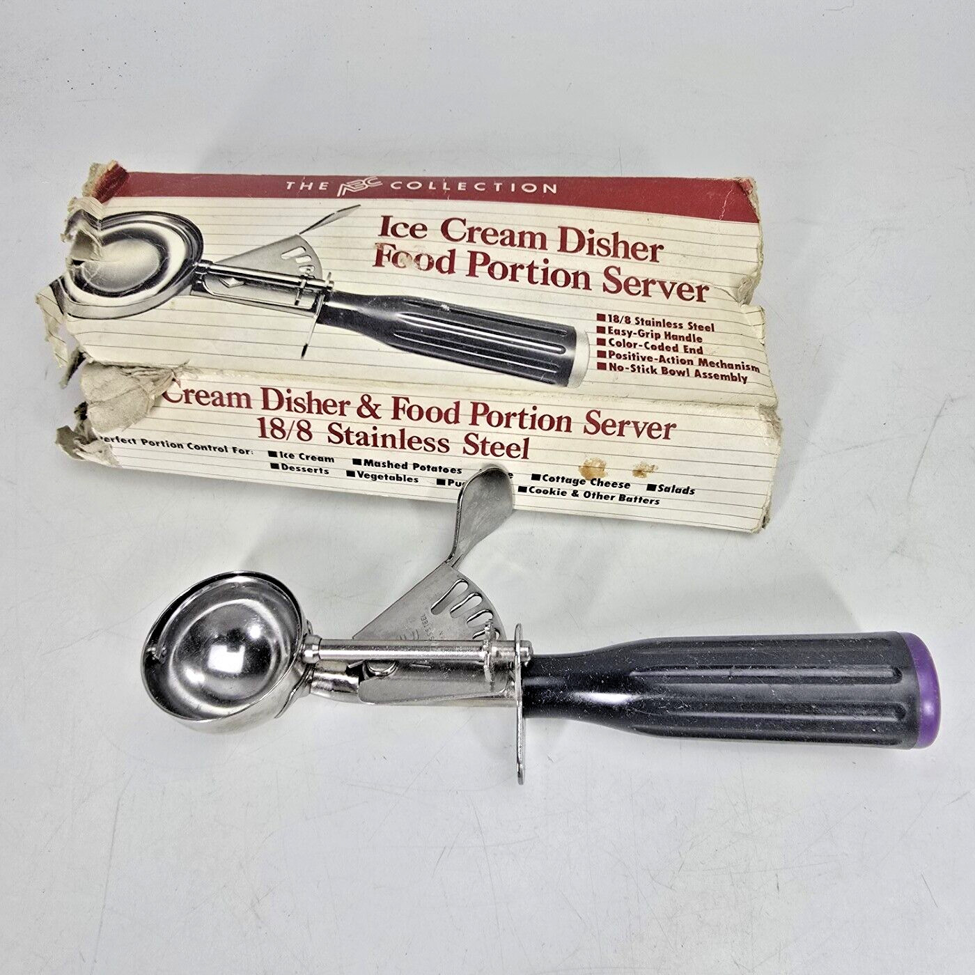 ABC Collection Ice Cream Disher Scoop Food Portion Server 18/8 Japanese Vintage