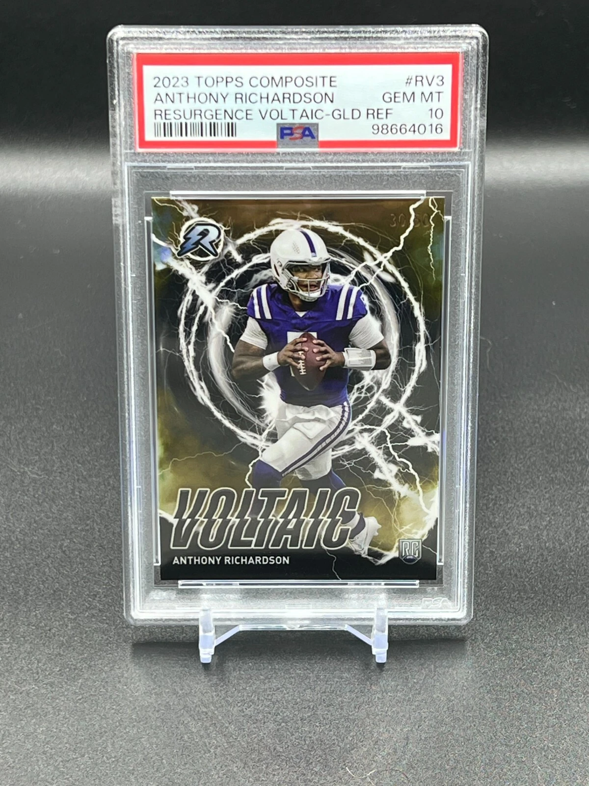 Anthony Richardson Topps Composite Resurgence Voltaic #RV3 Gold Refractor