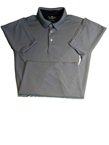 Dave Taylor Polo Golf T Shirt Men L Short Sleeve Collar Button Gray Polyester - Picture 10 of 13