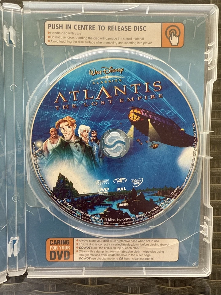 ATLANTIS: THE LOST EMPIRE (2001) DVD DISNEY ANIMATION REGION 4 CHILDRENS RARE - Image 4 of 4