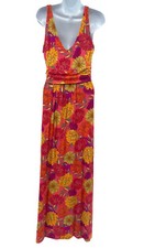 Tabitha Webb Sleeveless Floral  Maxi Dress Women's Size M Pockets Boho