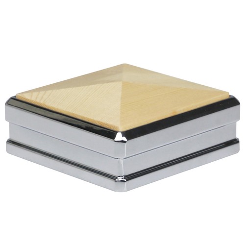 Solution Newel Cap 90mm Chrome/Nickel & Walnut Oak Hemlock White Primed