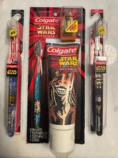 Vintage Star Wars Episode 1 Colgate toothpaste, 3 Toothbrush  s,  Stand