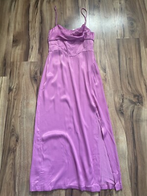 ZARA Satin Effect Pink Corset Maxi Party Wedding Cocktail Dress | eBay