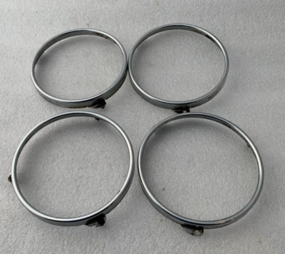 4x NSU Prinz  TT TTS Scheinwerfer Chrom Halte Ring Blende (NN902) TOP ZUSTAND