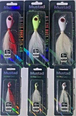 Mustad Ultra Point Big Eye Buck Tail Jig Choose Free Fedex Day w