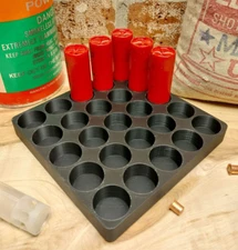 12 Gauge Shot Shell Reloading Tray/Block  25 Shells- Black