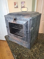 BLUE BIRD Wood Stove Top Oven ANTIQUE EARLY 1900s Bread Pie Food Warmer Metal