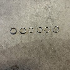 6 Different Sized Sterling Silver/Stainless Steel Rings for Unisex Adults