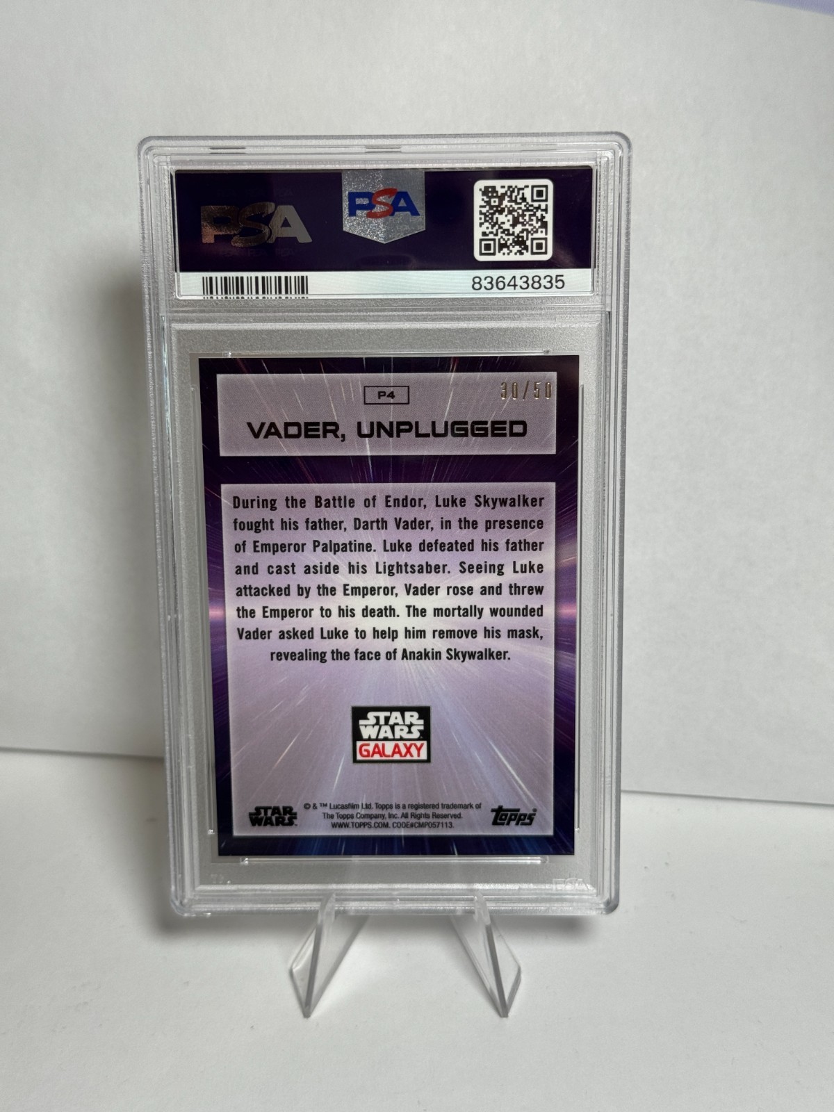 2022 Star Wars Galaxy Vader Unplugged MOJO Refractor #'d /50 - PSA 10 GEM MINT view 2