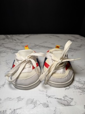 Build A Bear BAB Tennis Gym Shoes Sneakers White Red Blue Stripes Plush Toys 