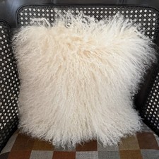 100 Real Mongolian Lamb Tibetan Fur Pillow Case Cushion Cover Curly Natural