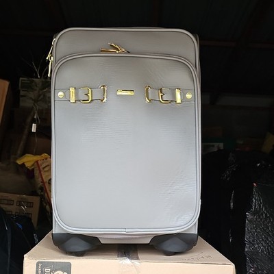 Joy Mangano New York Croc Black Traveler Carry On Suitcase Luggage Bag Wheels