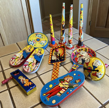 TIN LITHO NOISEMAKERS LOT OF 12 VINTAGE KIRCHHOF, U.S. METAL, T. COHN USA