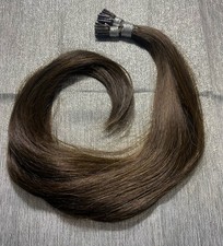 LaaVoo I Tip Hair Extensions Human Hair Medium Brown #4 Straight 20” 50s 50g