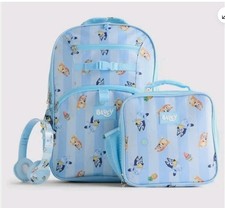 Bluey 4 Piece Backpack Set W/ Headphones Lunch Tote Keychain NWT School Kids Bag