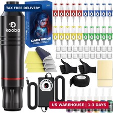 Professional Tattoo Machine Kit with Rotary Pen, Power Supply Ink Set