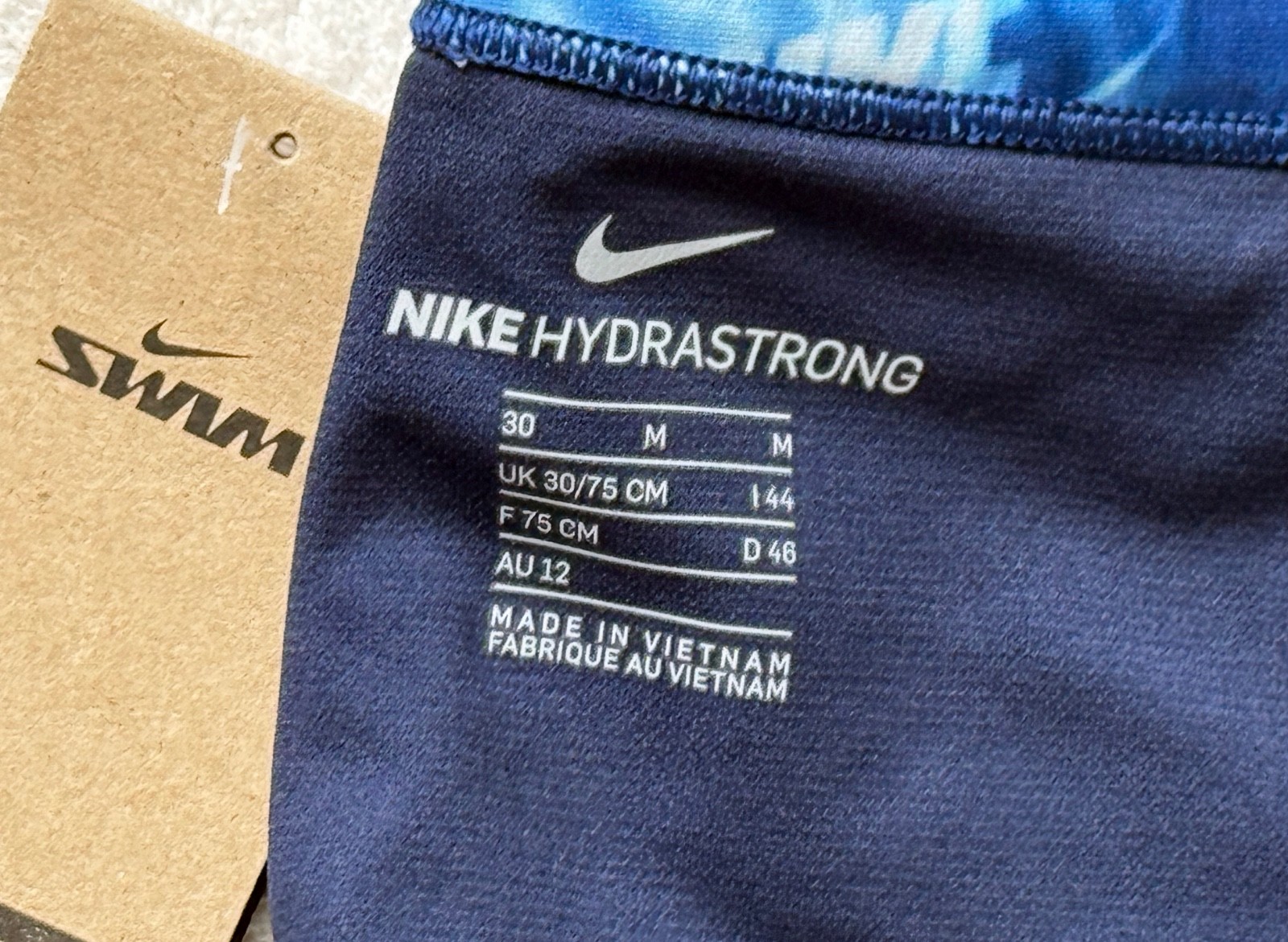 NWT-NIKE® Hydrastrong Men’s Sz 30 Underwater Print squarecut race swimsuit trunk thumbnail 9