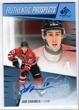 2023-24 SP GAME USED AUTO JAKE KARABELA Detroit Red Wings #68